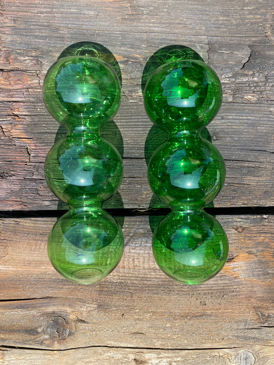 Bubble Shape Glass Vase - Green
