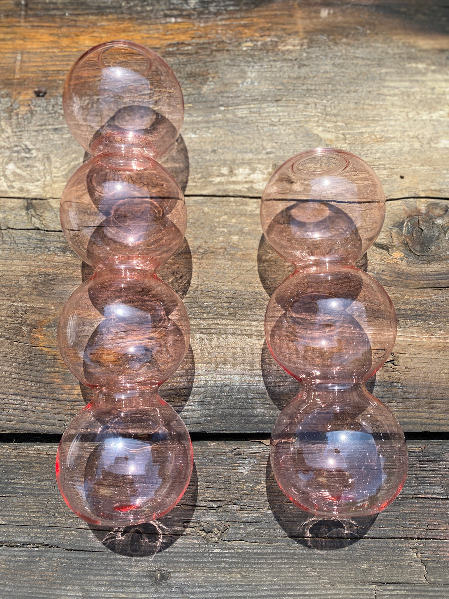 Bubble Shape Glass Vase - Pink