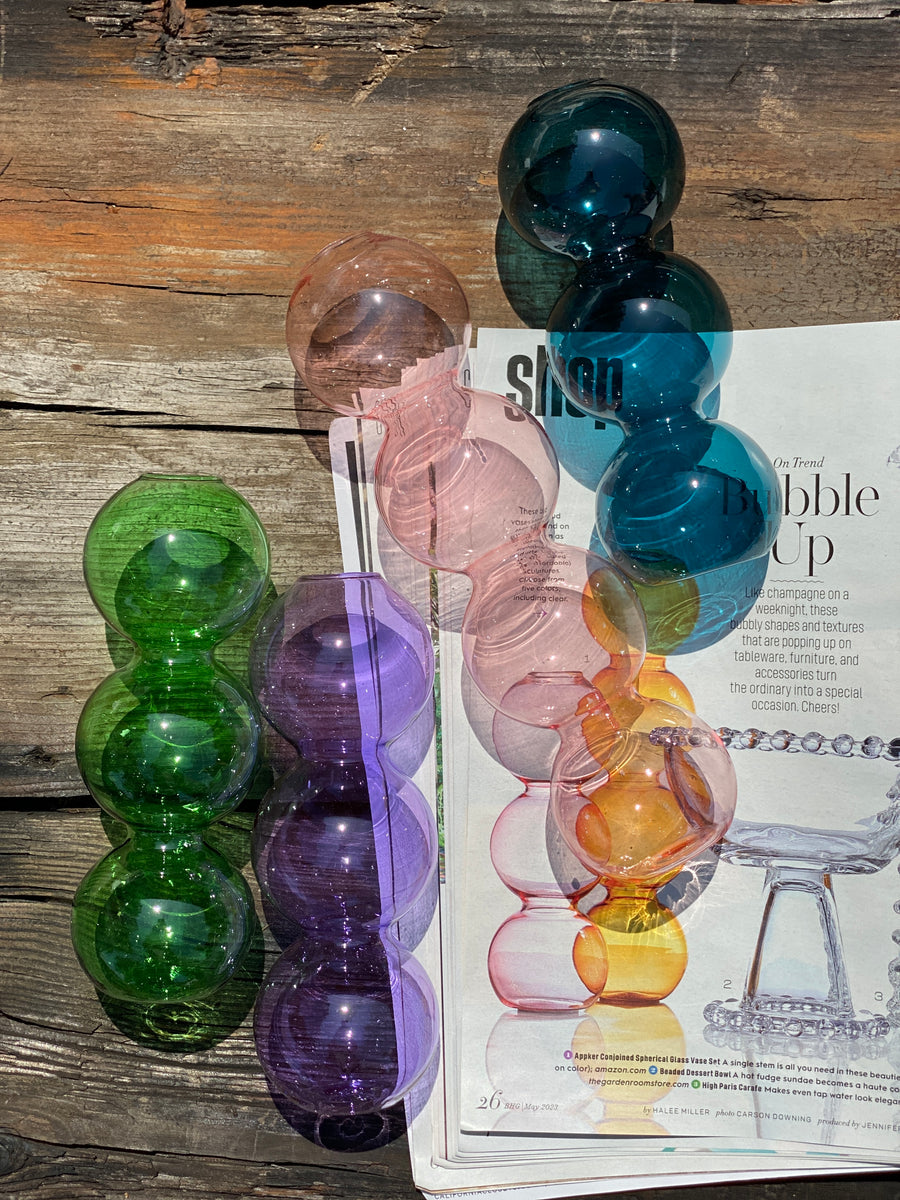 Bubble Shape Glass Vase - Purple