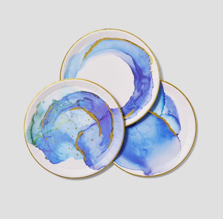 Ocean Watercolor Large Plates (10 per pack)