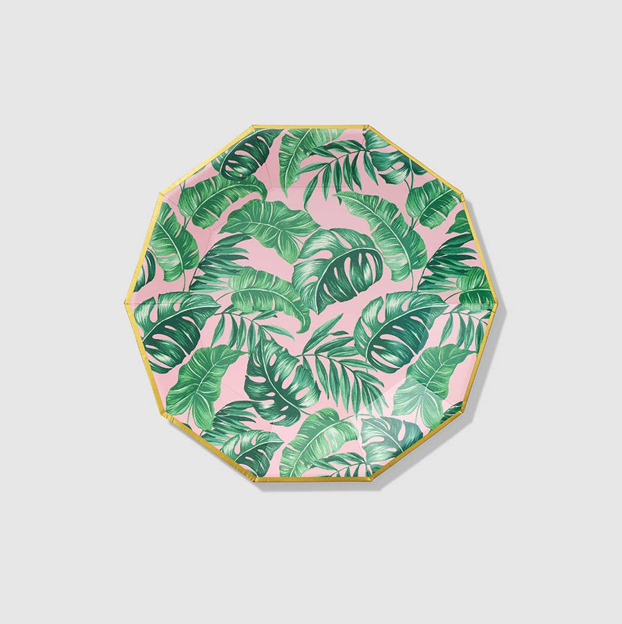 Palm Leaves Large Paper Party Plates (10 per Pack)