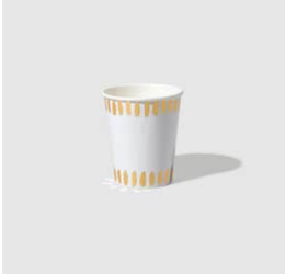 Gold Brushstroke Paper Party Cups, pack of 10