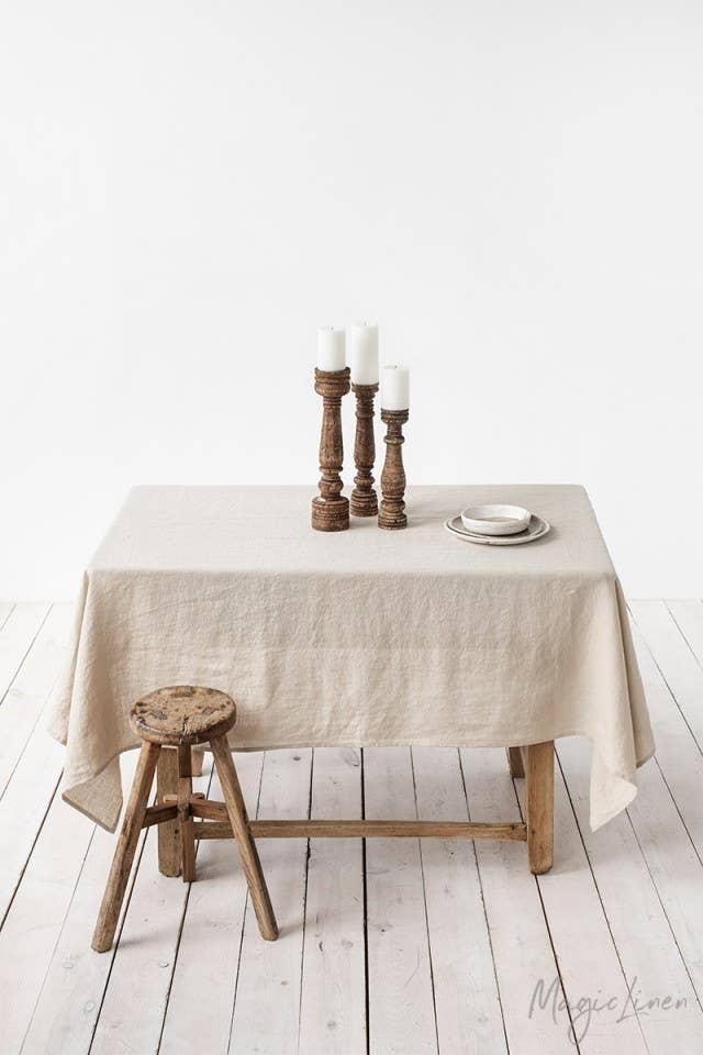MagicLinen - linen tablecloth 59" x 79", Natural
