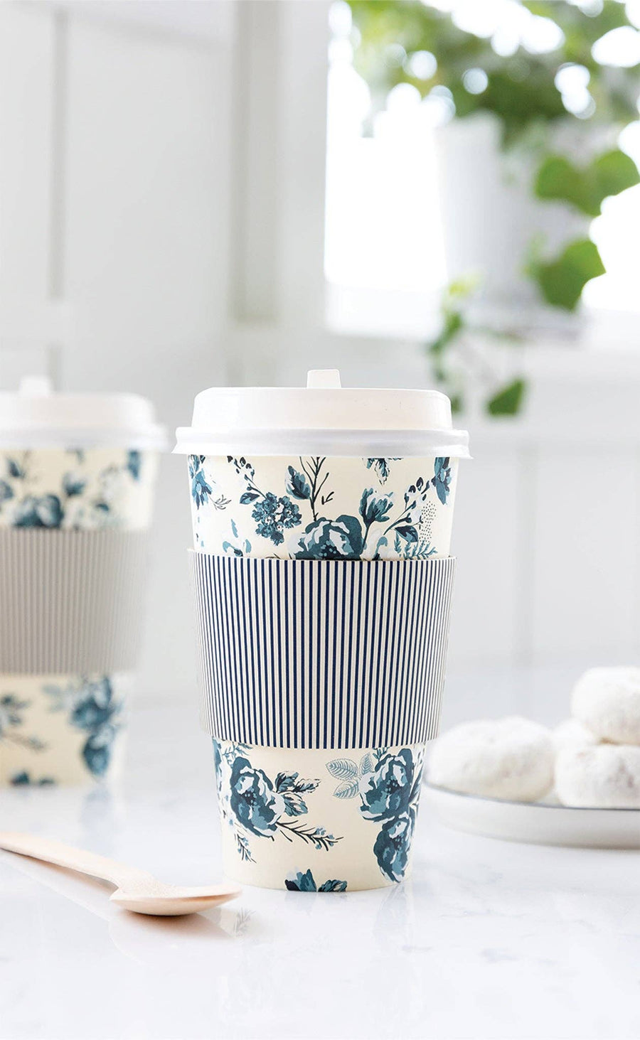 Blue Floral To-Go Cups (8 ct)