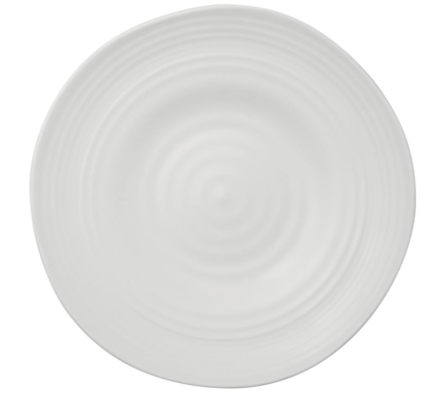 Melamine Plate; White Dove
